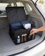 Collapsible Car Trunk Organizer with Lid — Multi-Compartment Storage