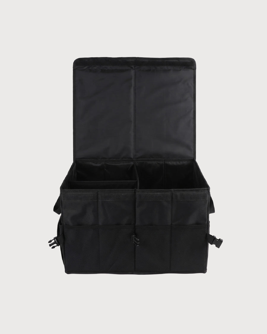 Collapsible Car Trunk Organizer with Lid — Multi-Compartment Storage