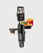 3-in-1 Car Cup Holder Tray with Phone Mount