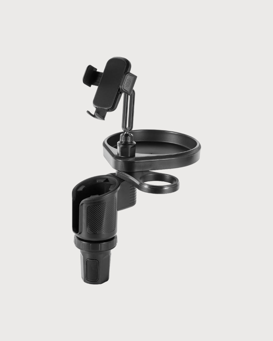 3-in-1 Car Cup Holder Tray with Phone Mount