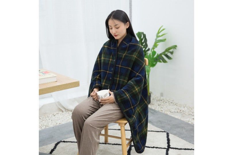 Soft Button Shawl Blanket