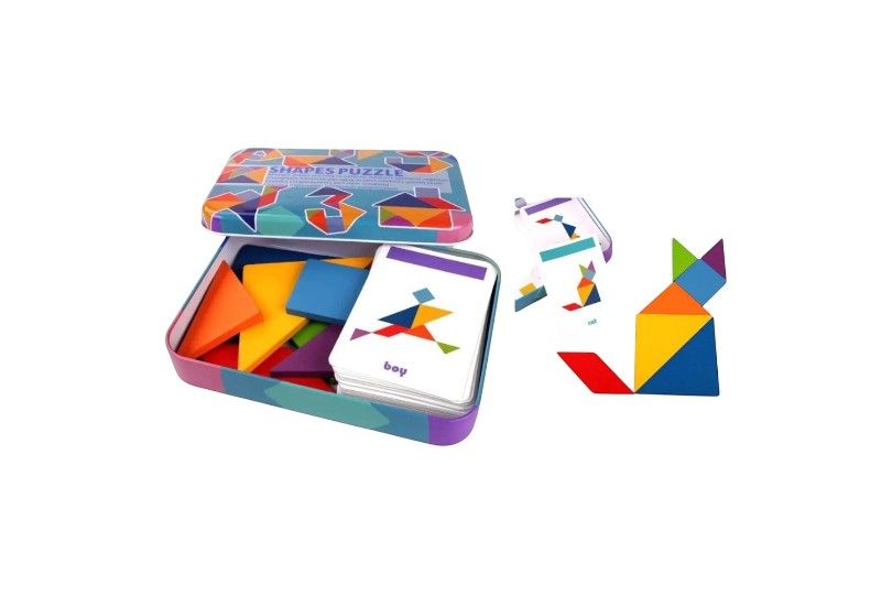 Children's Wooden Colorful Storage Jigsaw Puzzle