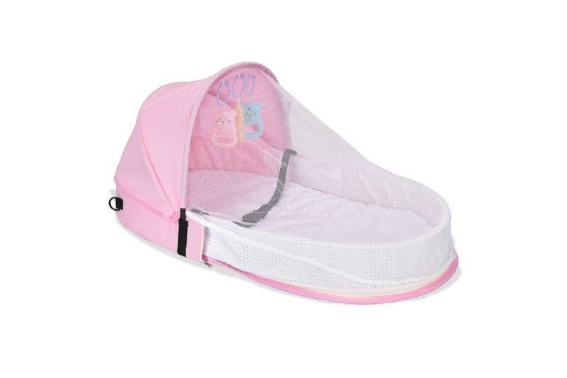 Portable Baby Bed with Mosquito Net, Foldable Travel Infant Nest