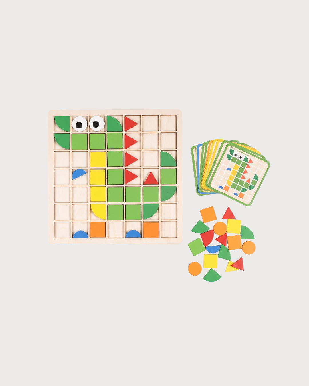 Kids’ Wooden Mosaic Puzzle with Pattern Cards