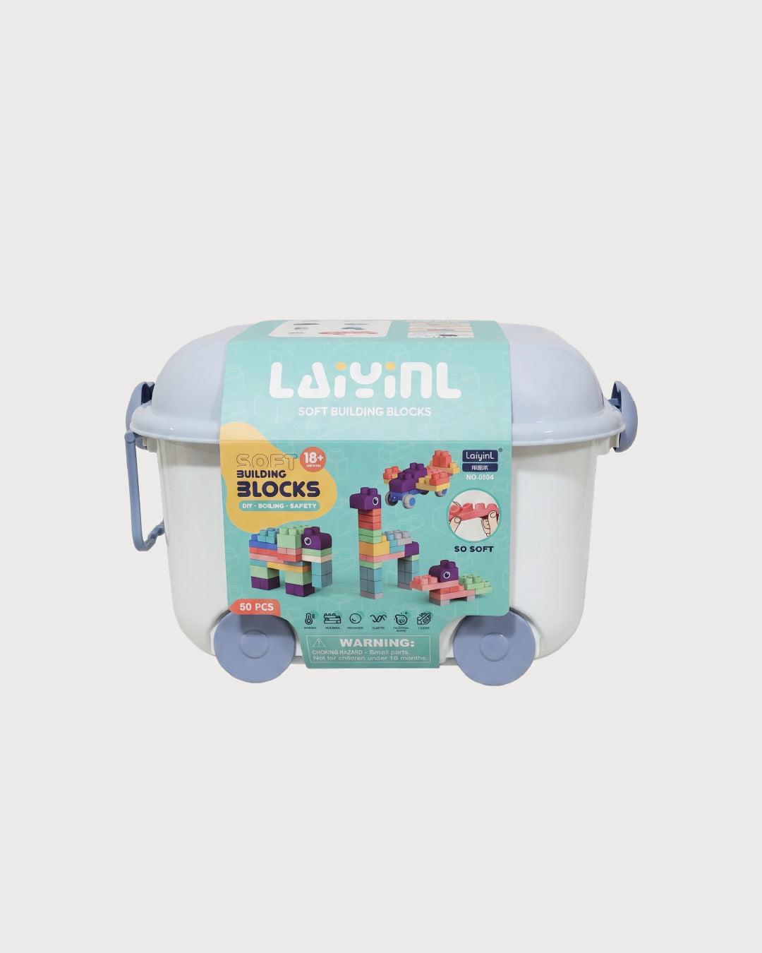 Soft Building Blocks Set with Wheeled Storage Box