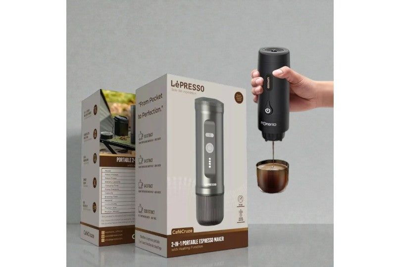 Lepresso Portable 2-In-1 21 Bar Espresso Maker 7500Mah (Capsule + Powder Coffee)