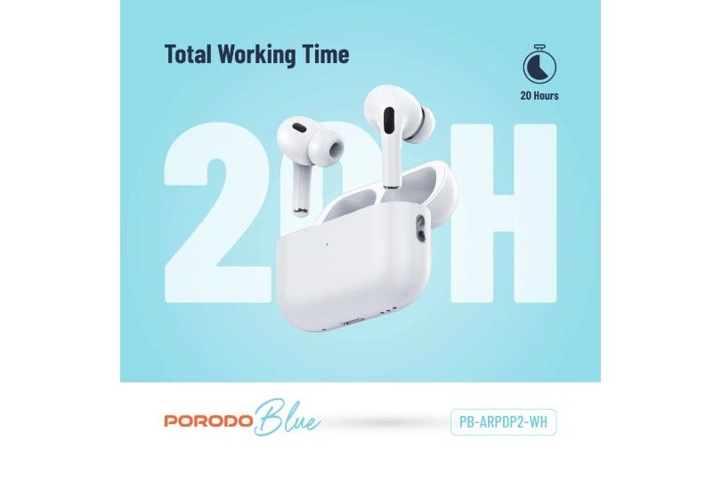 Porodo Blue Deep Bass Wireless Earbuds Pro 2 With Swipe Volume