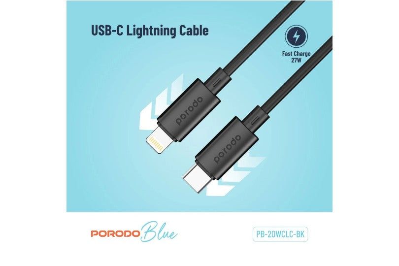Porodo Blue 20W Pd Type C To Lightning Pvc Cable 1.2M