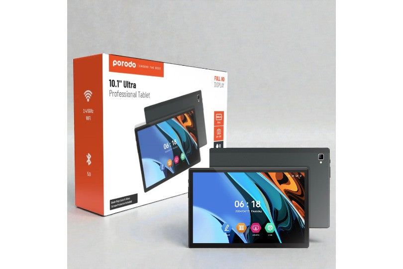 Porodo 10.1 Fhd Tablet 8+128Gb 8+13Mp 6000Mah