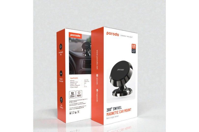 Porodo 4 Circular Discs Magnetic Car Mount
