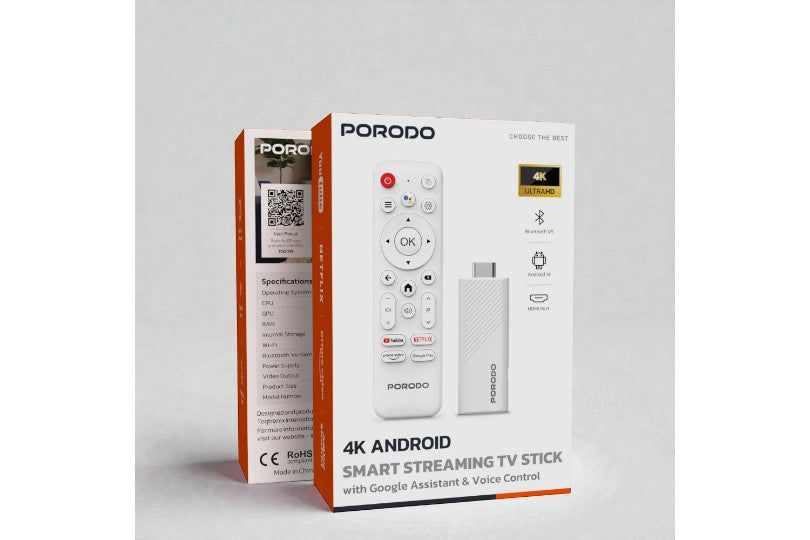 Porodo Tv Stick 4K 2+16Gb Android 14.0