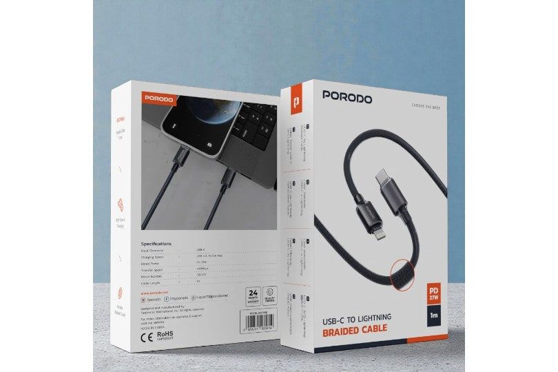 Porodo Usb-C To Lightning Braided Cable