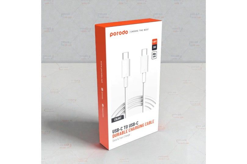 Porodo Type-C To C Pvc Cable 3M
