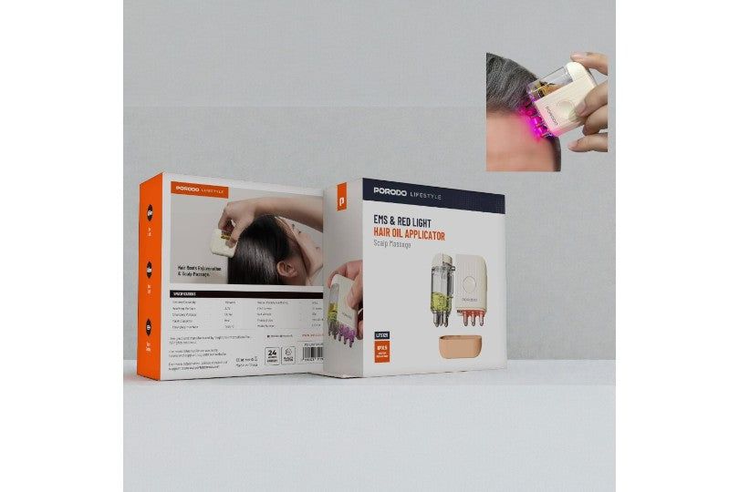 Porodo Lifestyle 8Ml Rechargeable Electric Hair Oil Applicator With Vibrating Massage