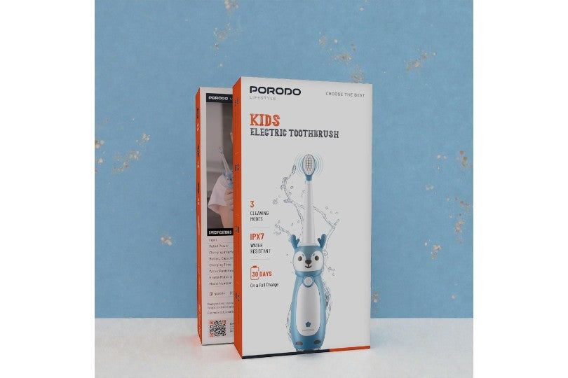 Porodo Lifestyle 350Mah Kids Electric Toothbrush With 3 Cleaning Modes