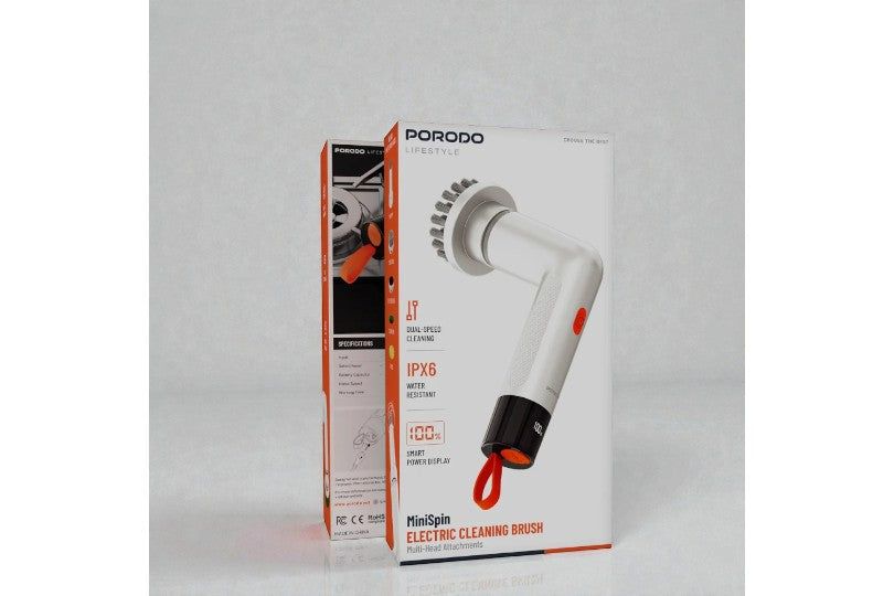 Porodo Lifestyle 10W Mini Electric Cleaning Brush With 5 Heads