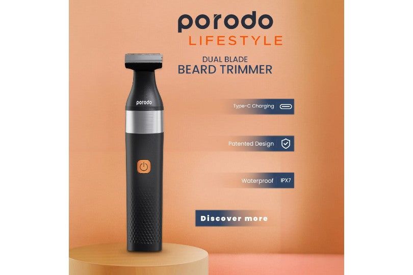 Porodo Lifestyle Rechargeable Dual- Blade Trimmer 600Mah