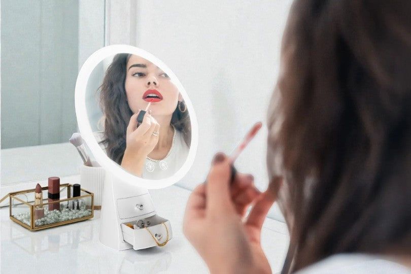 Porodo Led Makeup Mirror With 2Xdrawer 1500 Mah Battery