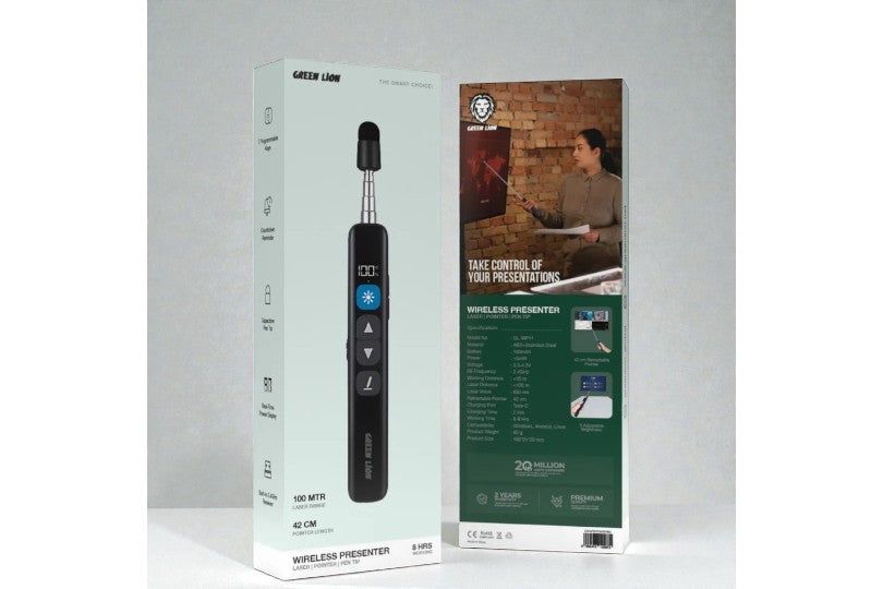 Green Lion Wireless Presenter With Retractable Pointer