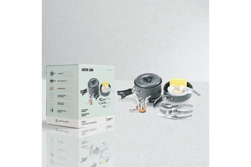 Green Lion 10 In 1 Camping Cookware