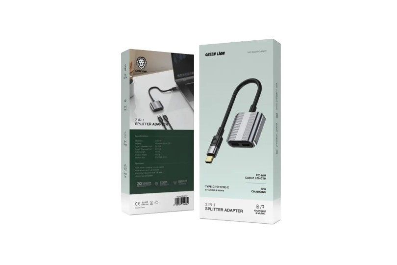Green Lion 2 In 1 Splitter Adapter Type-C