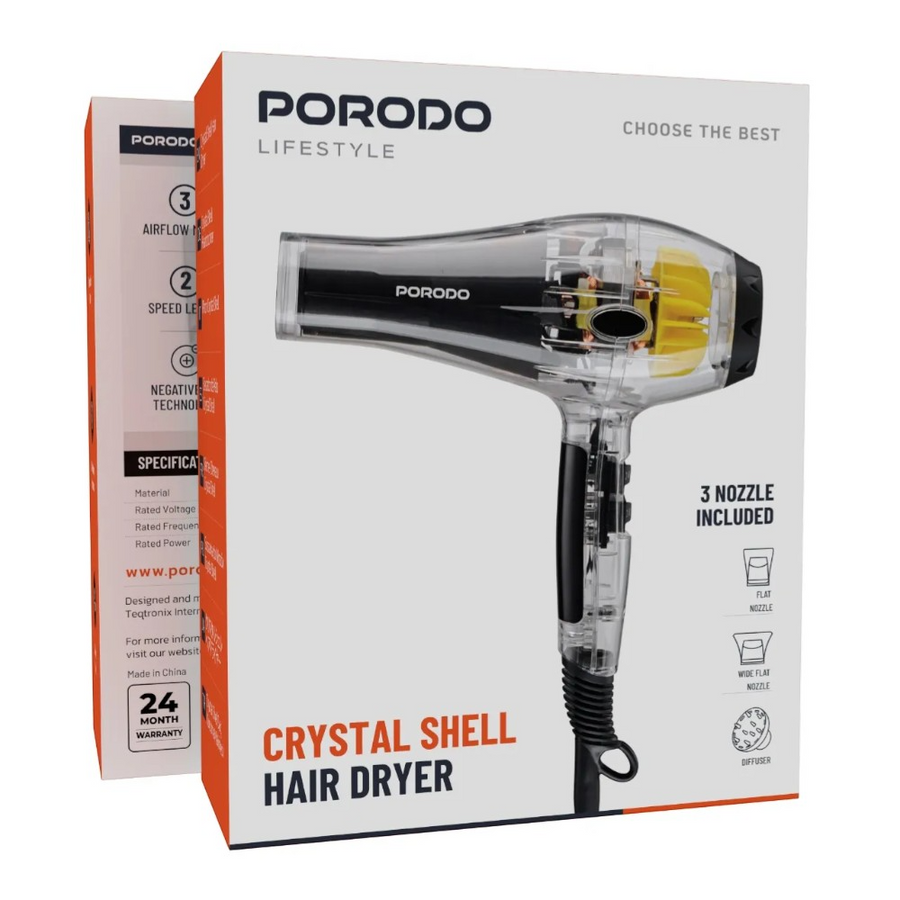 Porodo Lifestyle Crystal Shell Hair Dryer