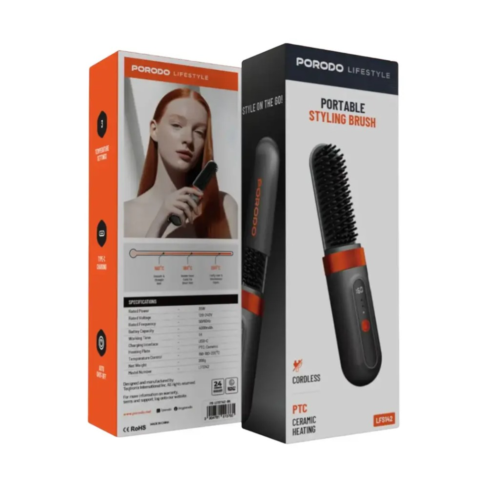 Porodo Lifestyle Portable Heated Styling Brush