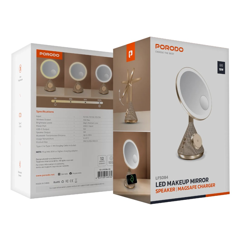 Porodo Lifestyle LED Makeup Mirror