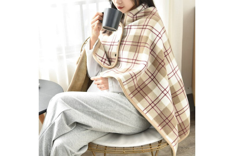 Soft Button Shawl Blanket