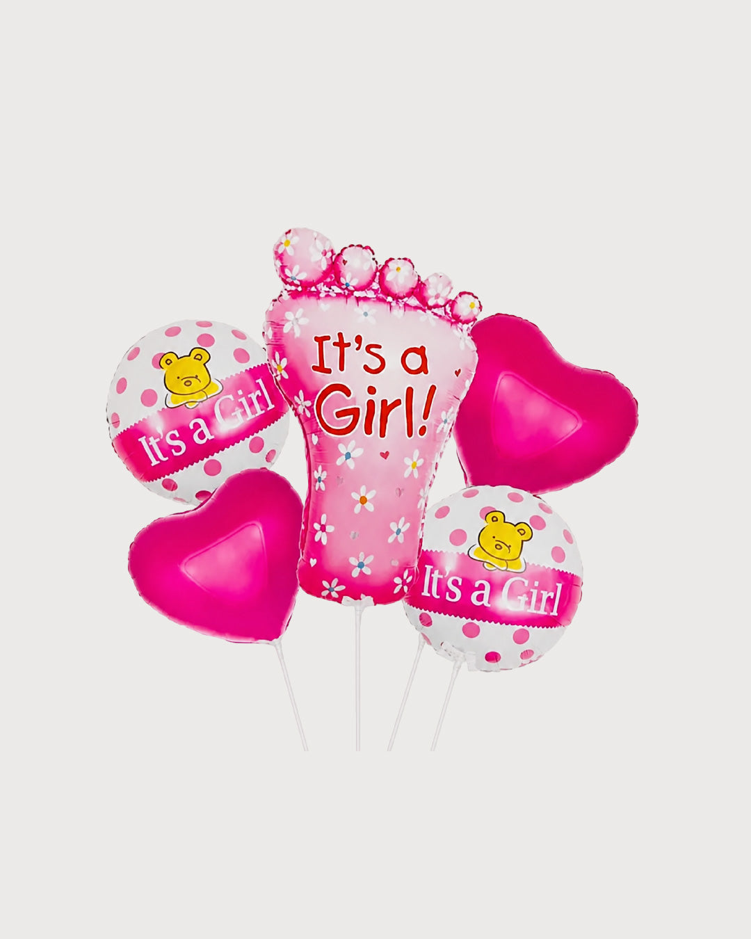 It's a Girl Baby Foot Balloon Bouquet