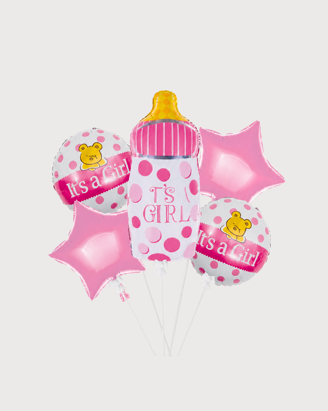 It's a Girl Baby Bottle Balloon Bouquet