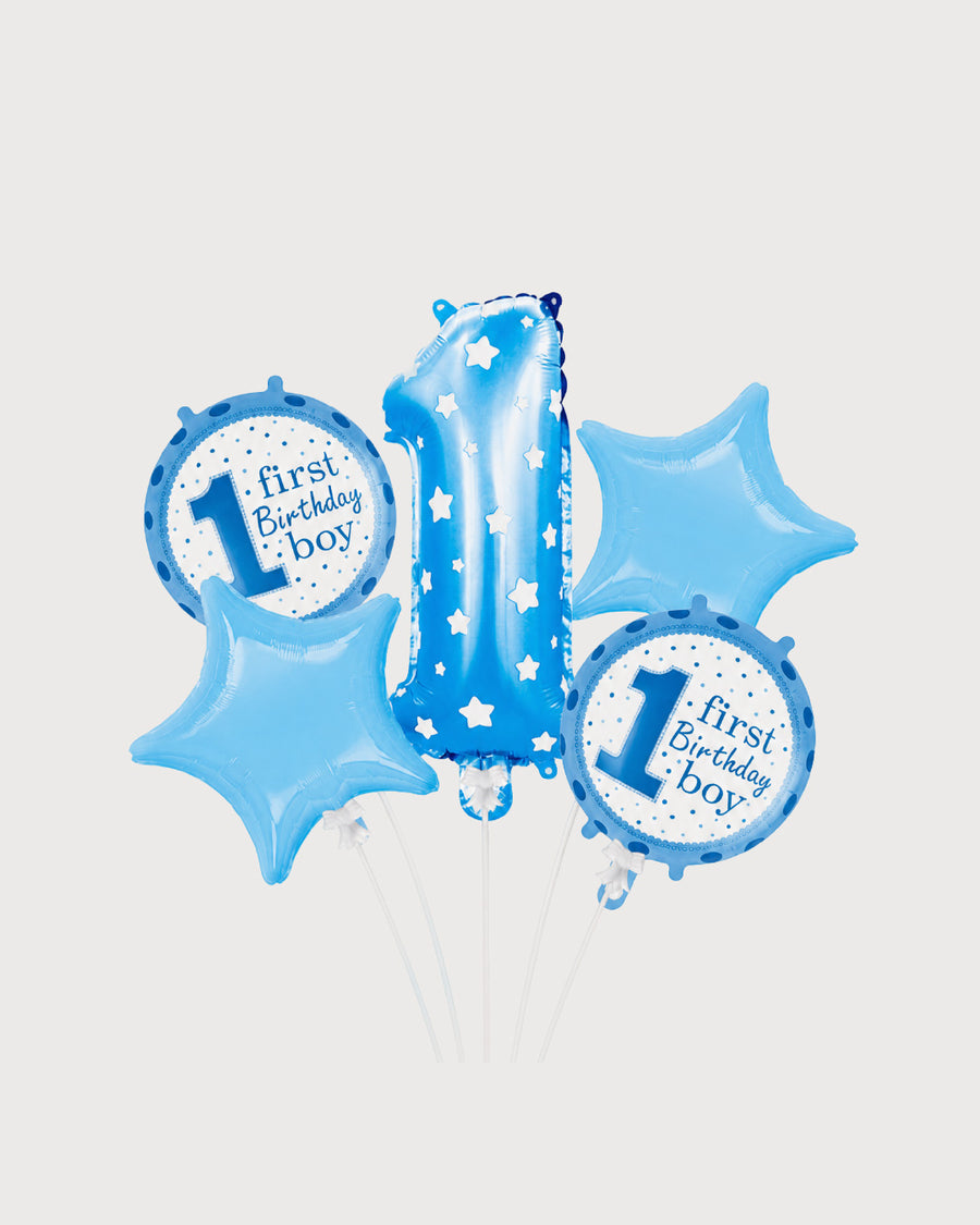 First Birthday Boy Blue Balloon Set
