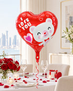 I Love You Teddy Bear Heart Balloon
