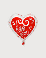 I Love You Swirl Heart Foil Balloon