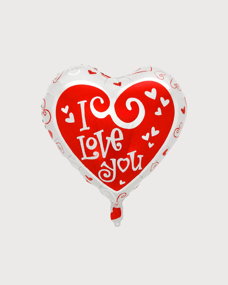 I Love You Swirl Heart Foil Balloon