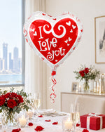 I Love You Swirl Heart Foil Balloon