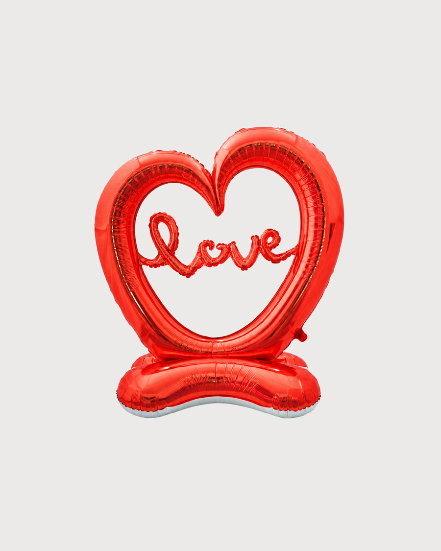 Standing Love Heart Red Foil Balloon