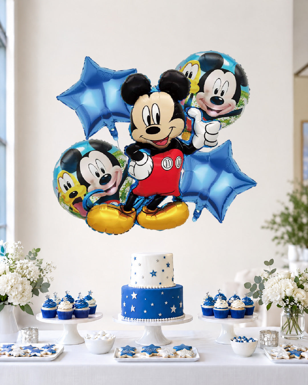 Mickey Mouse Blue Foil Balloon Bouquet