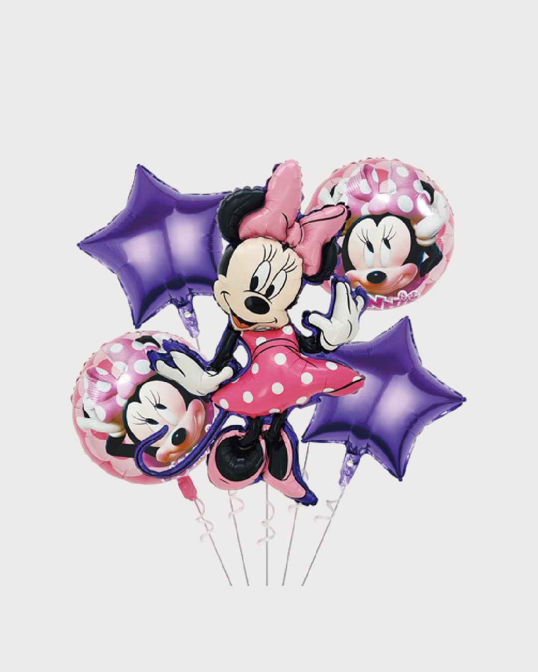 Minnie Mouse Purple Foil Balloon Bouquet