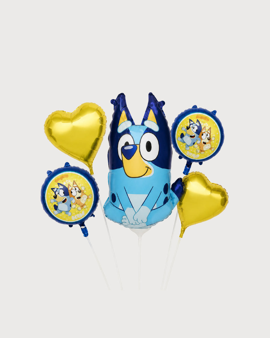 Bluey Blue & Gold Balloon Bouquet
