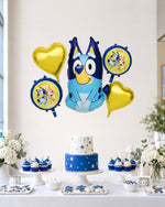 Bluey Blue & Gold Balloon Bouquet