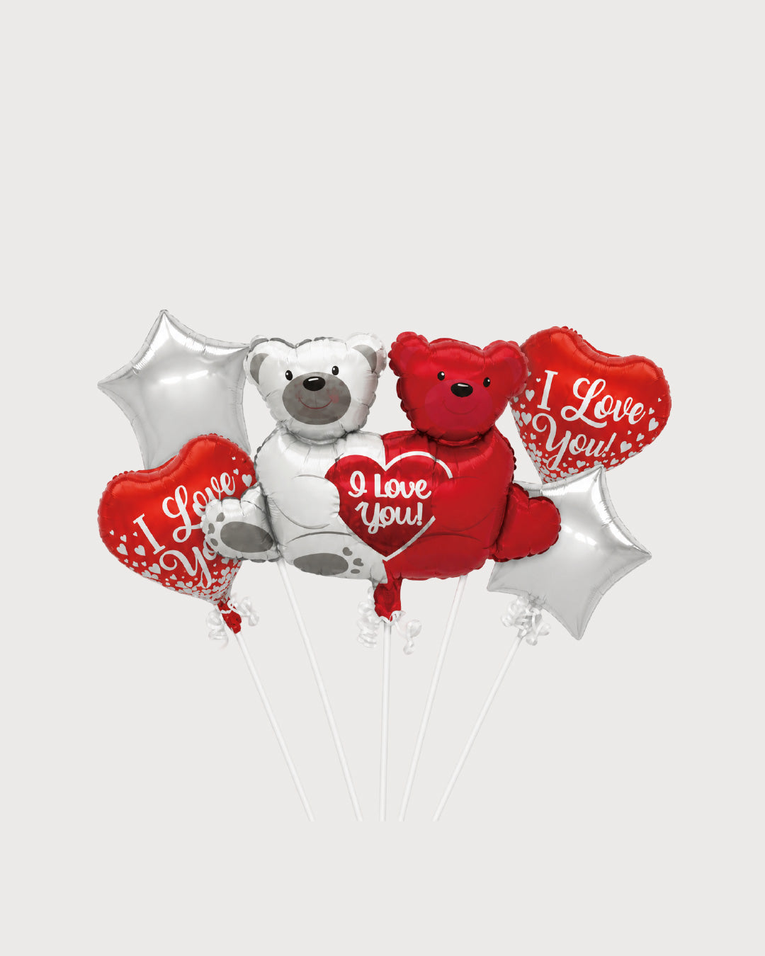 I Love You Teddy Bears Balloon Bouquet
