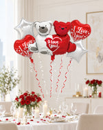 I Love You Teddy Bears Balloon Bouquet