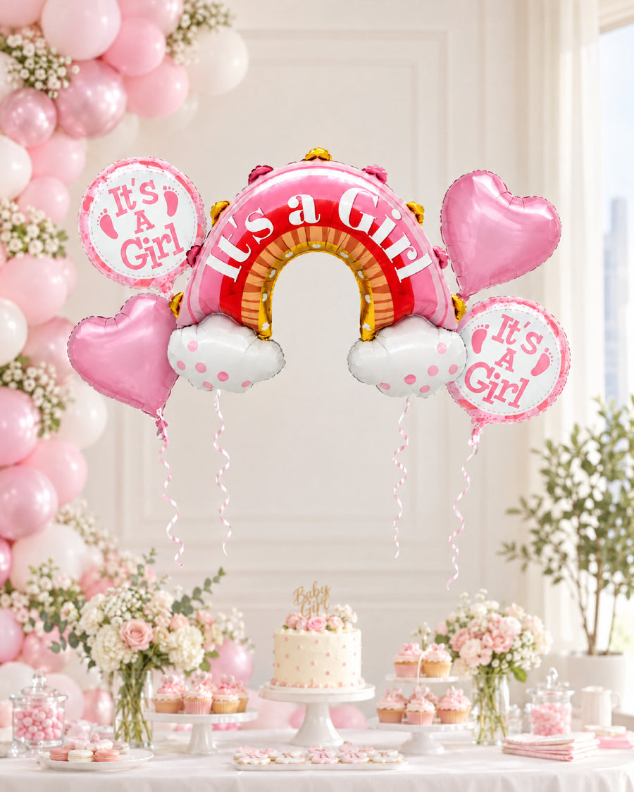 It's a Girl Rainbow Balloon Bouquet