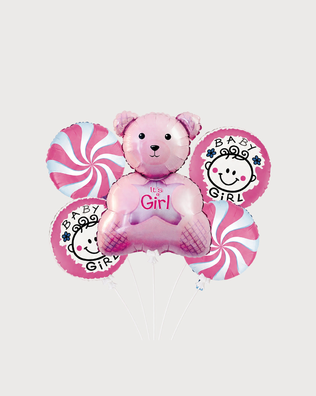 It's a Girl Teddy Bear Balloon Bouquet