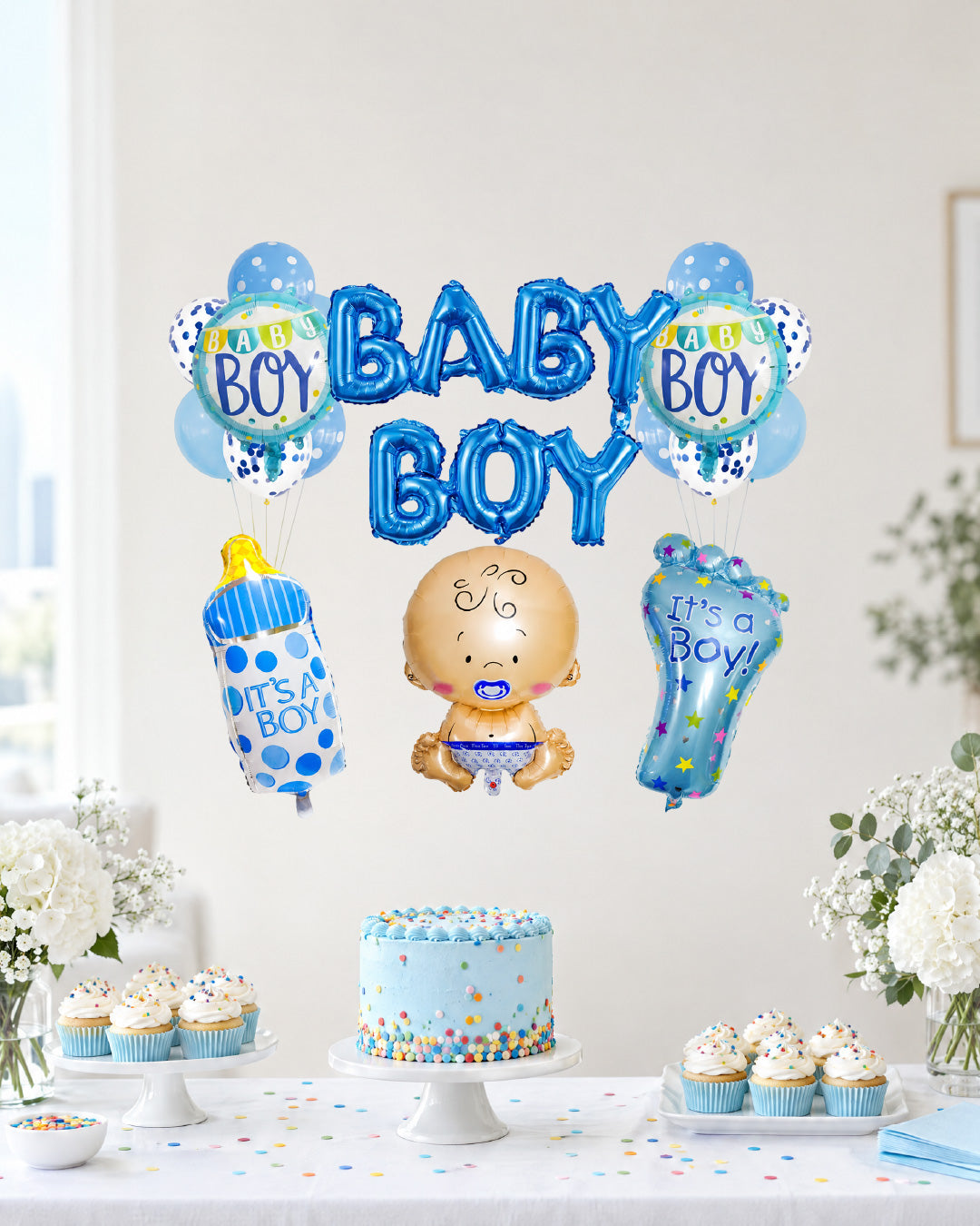 Baby Boy Welcome Balloon Decor Set