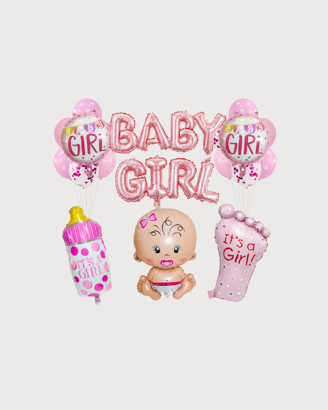 Baby Girl Welcome Balloon Decor Set