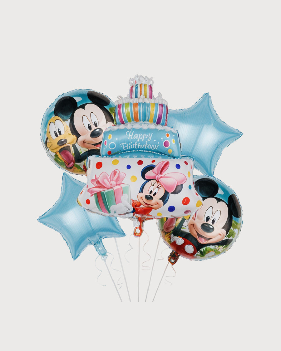 Mickey Birthday Cake Balloon Bouquet