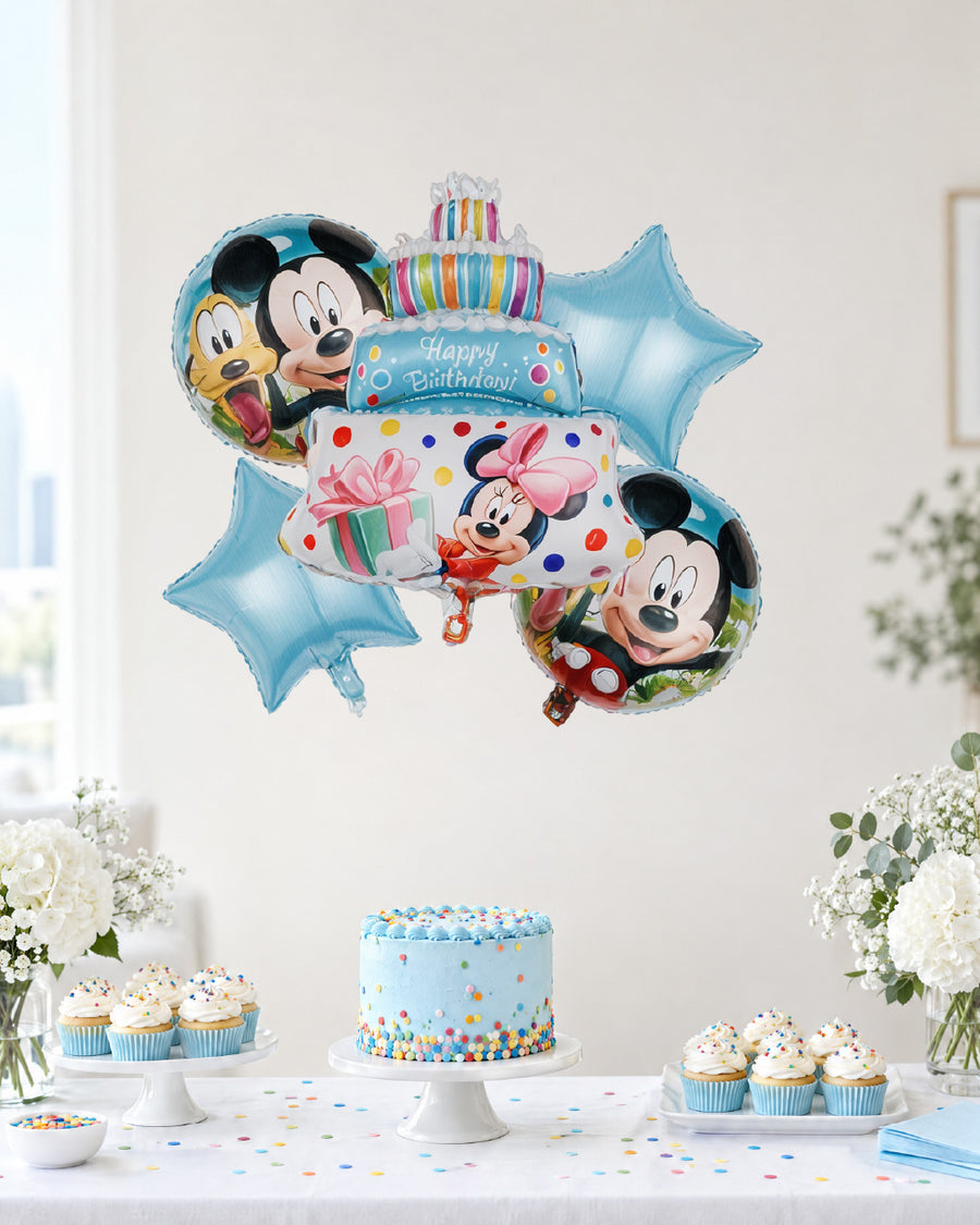 Mickey Birthday Cake Balloon Bouquet