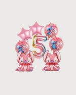 Stitch & Angel Pink Number Balloon Set